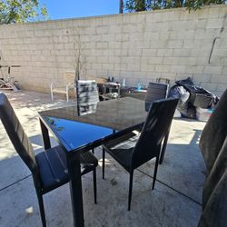 Amazon Glass Table & 4 Chairs