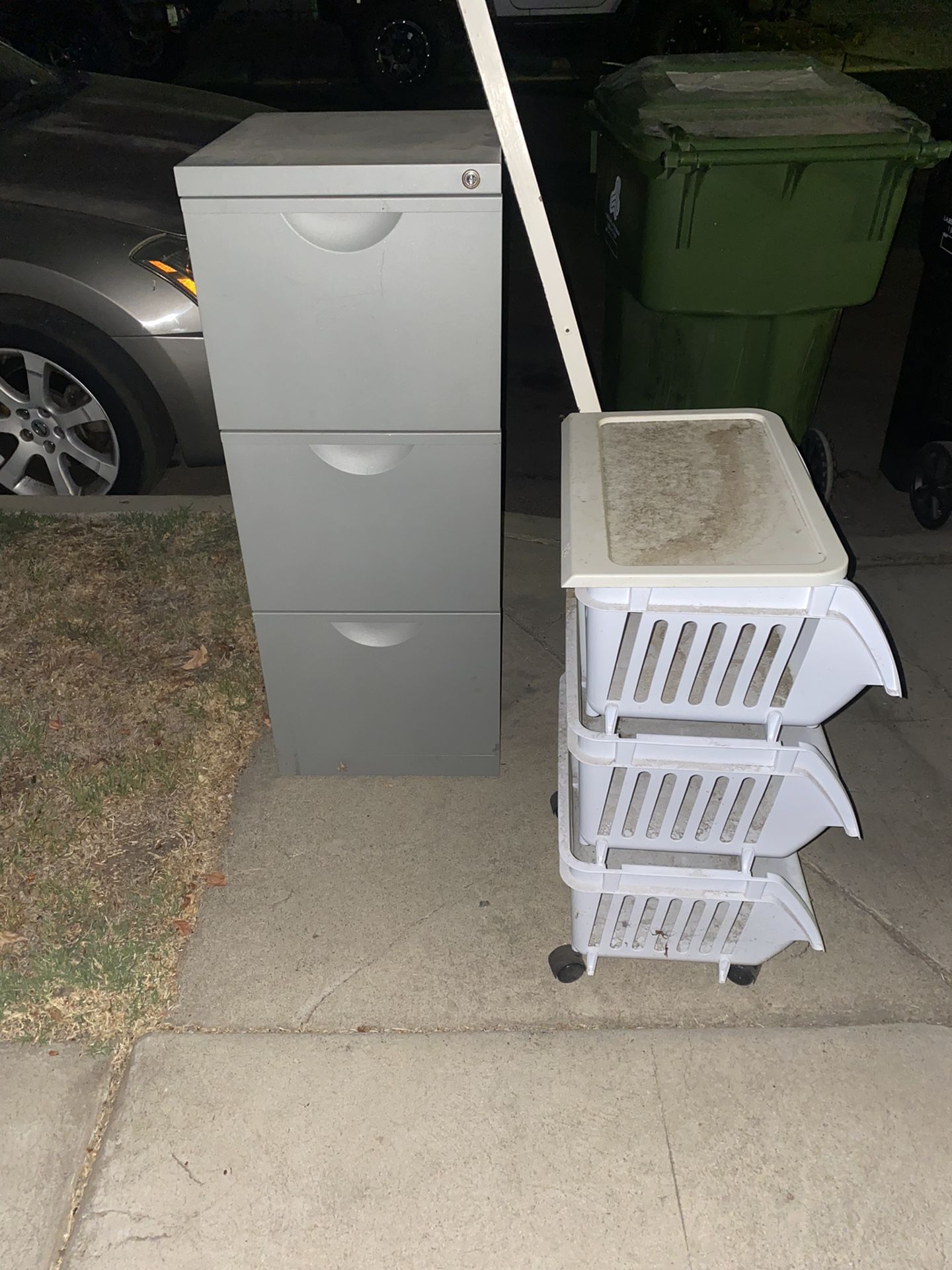Free Items 3 compartment File Cabinet- Mirror-Craft Carts