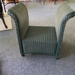 Vintage Wicker Stool/Bench/Ottoman