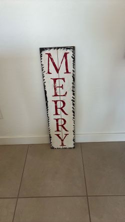 Merry Wood Sign
