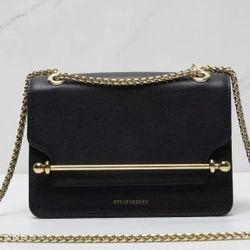 Strathberry black East West leather crossbody bag