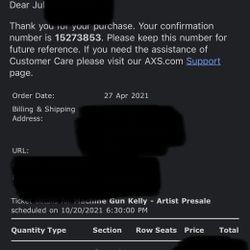 MACHINE GUN KELLY TICKETS