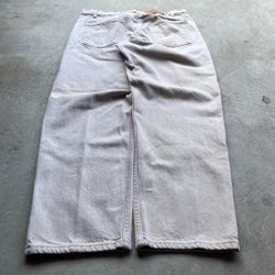 Vintage 90’s Levi’s 550 Made in USA Orange Tab Relaxed Fit Beige Pants
