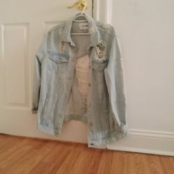 FashionNova: Sky blue Trucker Jacket.