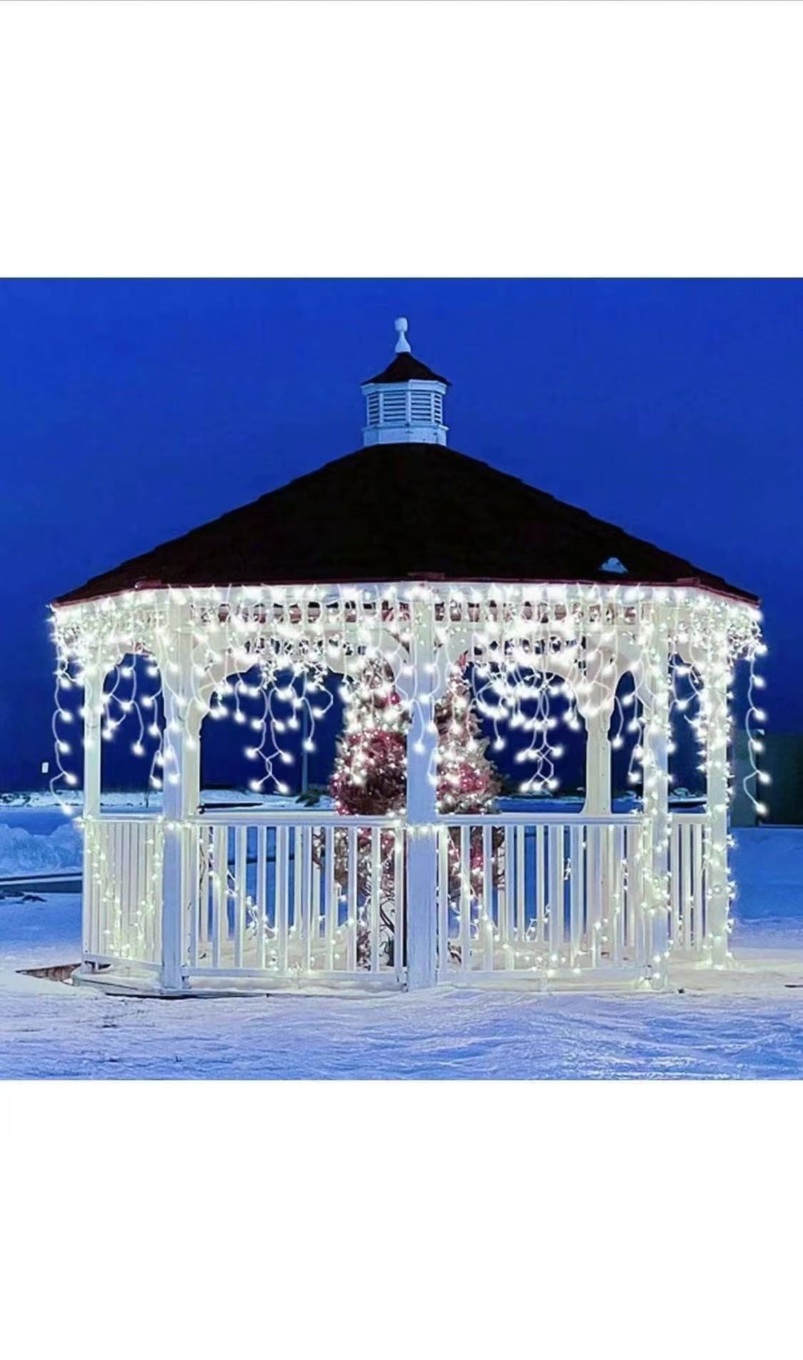 1280 Led Icicle Christmas Lights Outdoor Decorations 131 FT 8 Modes Timer IP44 Waterproof Christmas String Lights Changing LED Curtain Fairy Lights fo