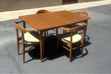 Mid-Century Modern Teak Dining Table and 4 Chairs