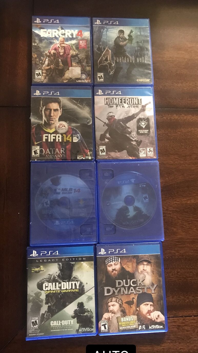 PS 4 Games 8 Games Total For 25