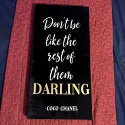 Burlington, Black Velvet Fabric Decor Frames, “Chanel” Used, 24” Tall x 12” Width, No Tears Good Condition, All Been In Storage 