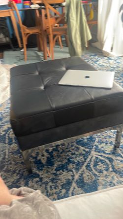 Black, Ottoman, silver legs Black, Ottoman, silver legs