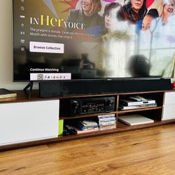 Povision Extra Long Modern Walnut Media TV stand