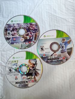 EA Sports Xbox 360 Madden NFL 15 16 17 Game Lot (3) NTSC Xbox Live
