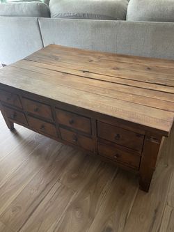 Wood coffee table