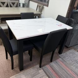 White Marble Dining Set 
