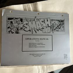 Original Vintage Smash TV Arcade Game Operations Manual 