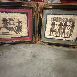 Unique art on papyrus bark