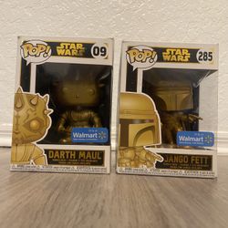 Funko Pops - Golden Darth Maul & Jango Fett