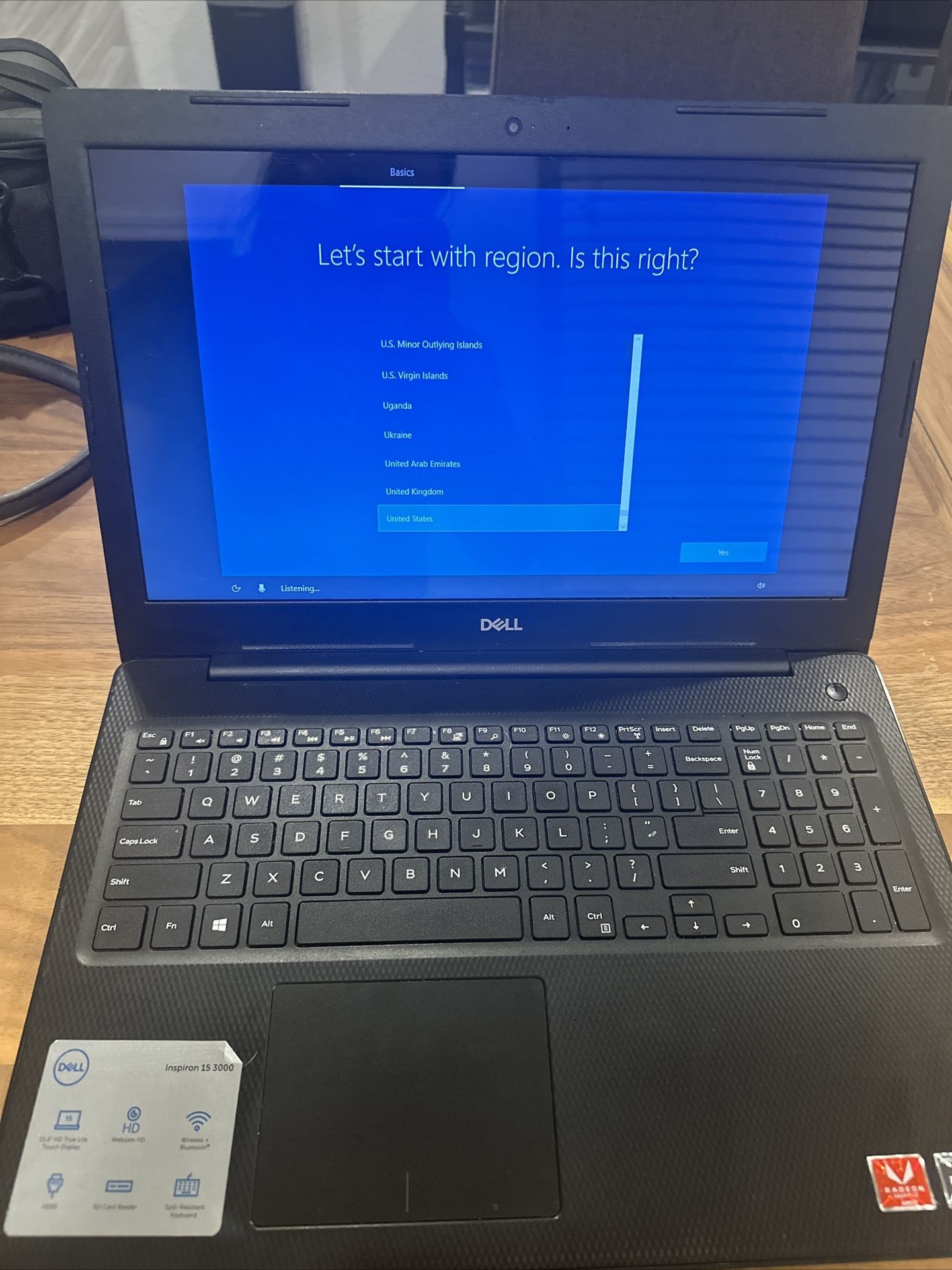 Dell Inspiron 15 3585 Laptop AMD Ryzen 2500U 2Ghz 256GB SSD