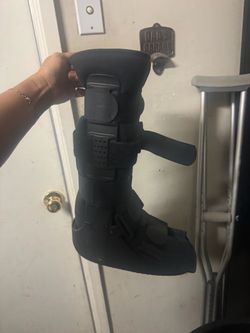 Crutches and boot