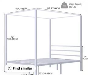White Canopy King Bed Frame