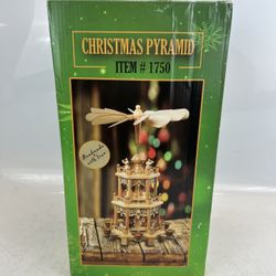 German Christmas Decoration Pyramid - - Wood Nativity Scene 18 Inches Natural