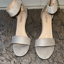 Grey ankle Strap Heel