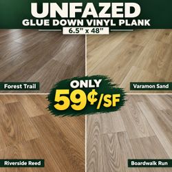 Glue down Vinyl Plank Flooring at $.59/square foot - Unfazed