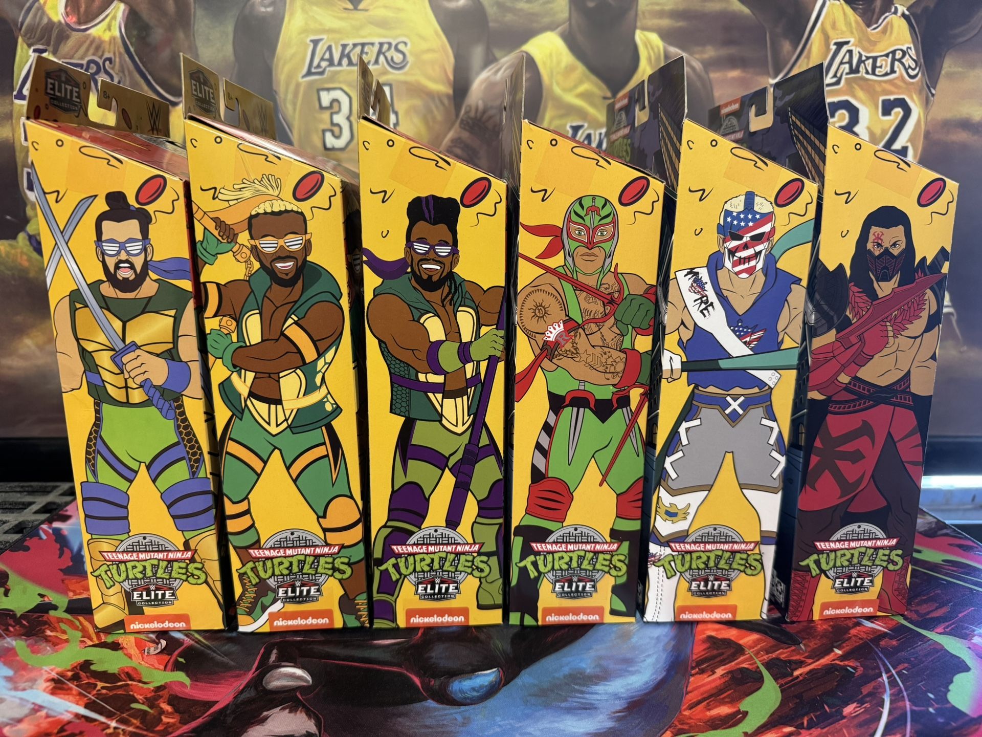 WWE TEENAGE MUNTANT NINJA TURTLE MATTEL ELITE FIGURES - GREAT BOXES AND PAINT