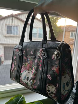 Authentic Ed Hardy Skull & Rose Handbag