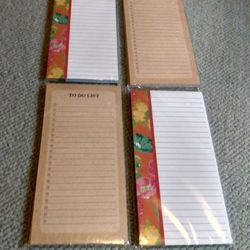 4 BRAND NEW IN PACKAGES MICHAEL'S  MAGNETIC REFRIGERATOR TO DO LISTS MEMO PADS 80 COUNT SHEETS EACH