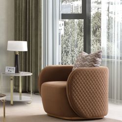 Ariana Gold/Caramel Velvet Accent Chair