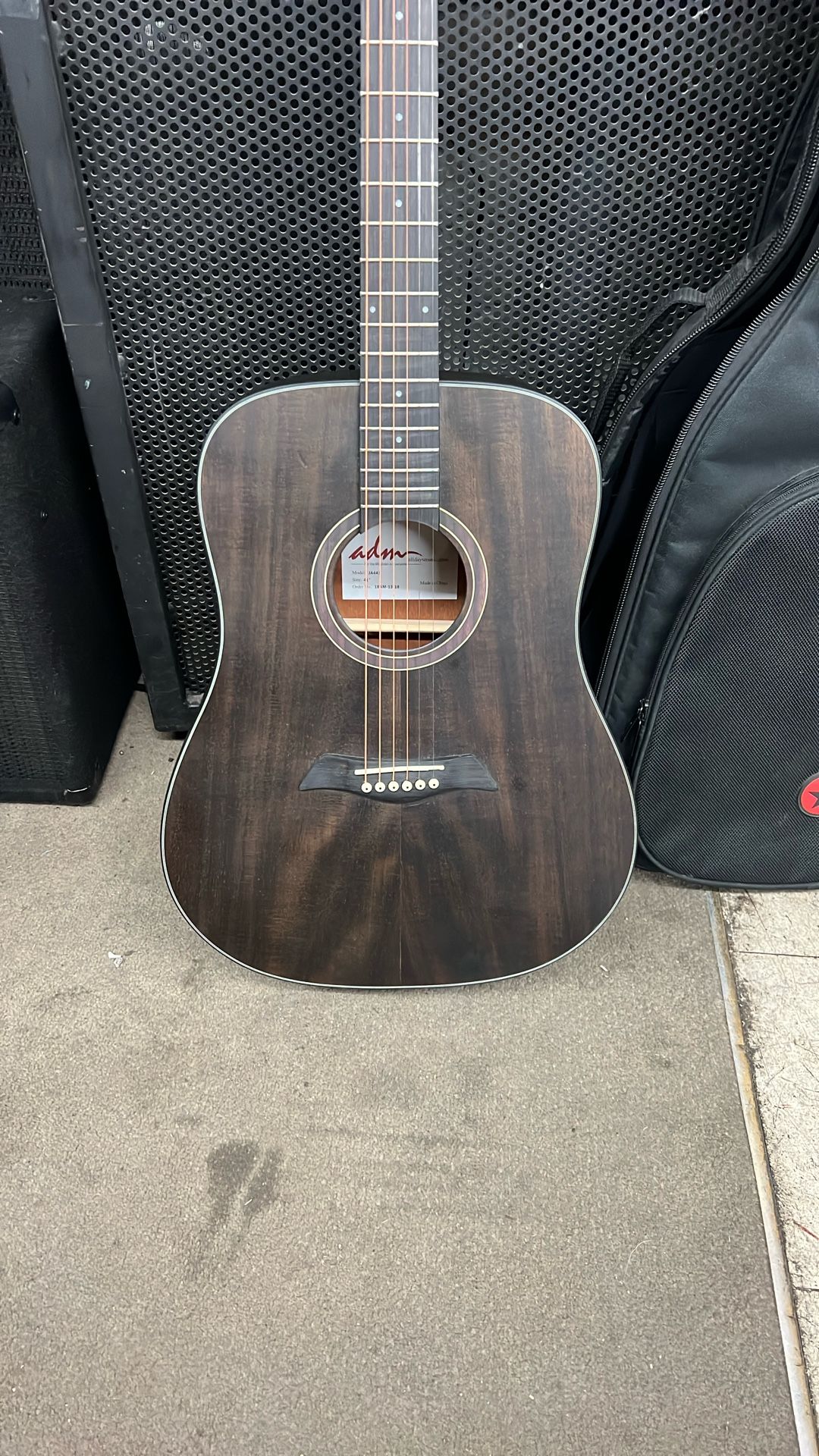 ADM JA441 Dark Mahogany Dreadnought Accoustic Guitar w/ Case