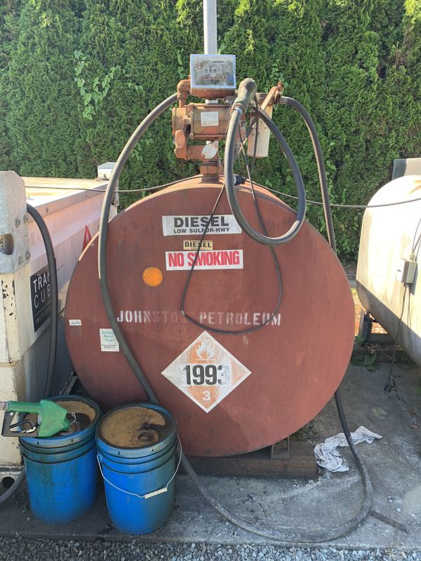 Used 550 gallon Ace above ground diesel fuel tank with Gasboy 72S fuel pump and meter for Sale