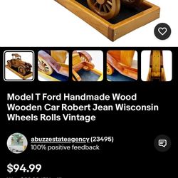 1915 Ford Model T Touring Wooden Handmade Die cast