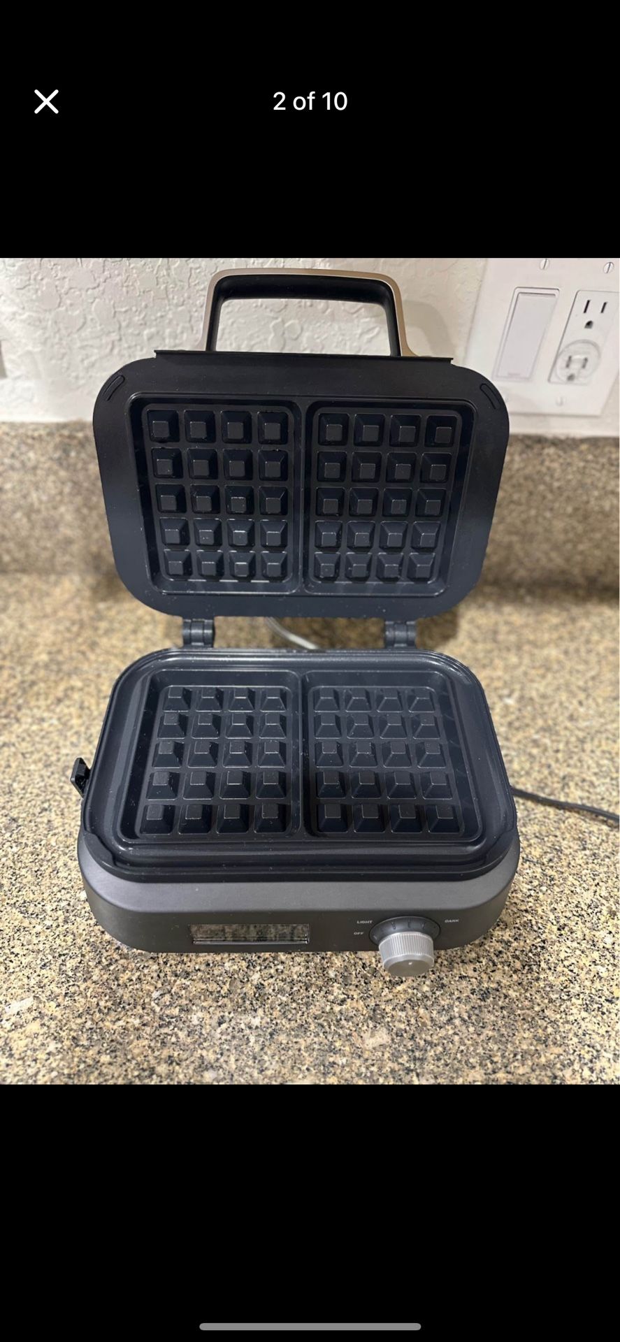 Calphalon Intellicrisp Waffle Maker, Dark Stainless Steel