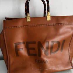 Fendi Sunshine Shopper Tote Leather Large