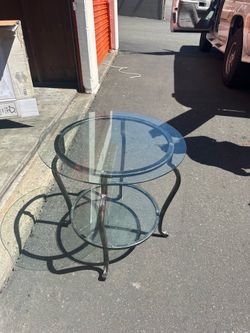 Glass coffee table and side table