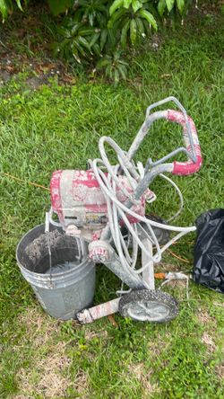 Above ground pool pump and a spray paint machine , work fine $220