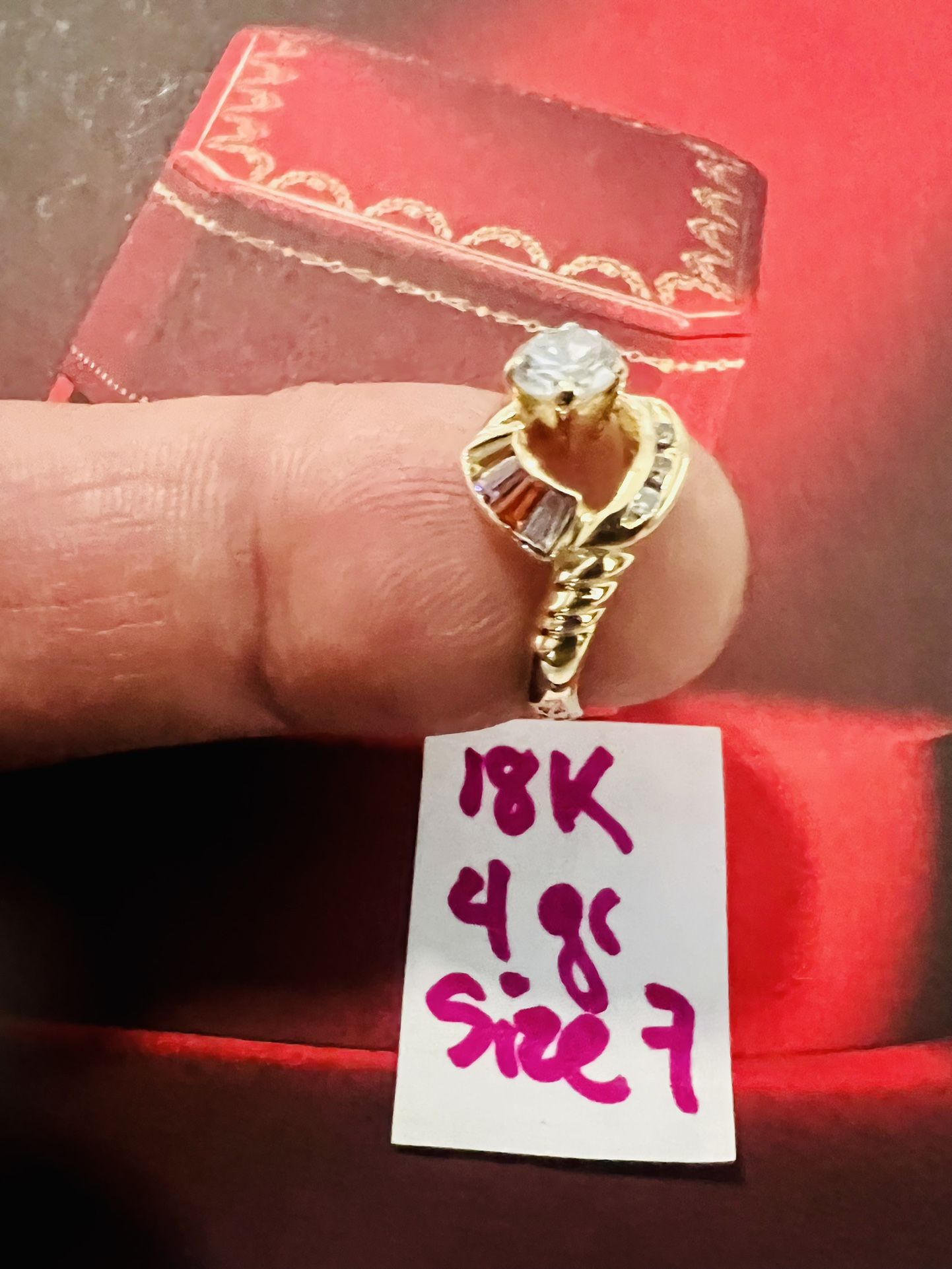 18K Solid Gold Wedding Ring 4Gr Size 7