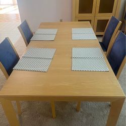 SKOVBY Modern Extendable Dining Table + 6 Chairs, Great Condition