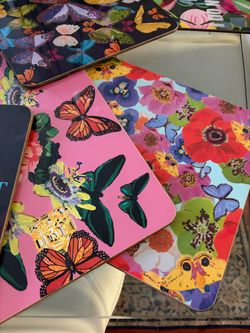 Colorful Butterfly and Floral Placemats Set