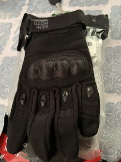KemiMoto Tactical Gloves Touchscreen Motorcycle Sports Training Sz. L Black NEW