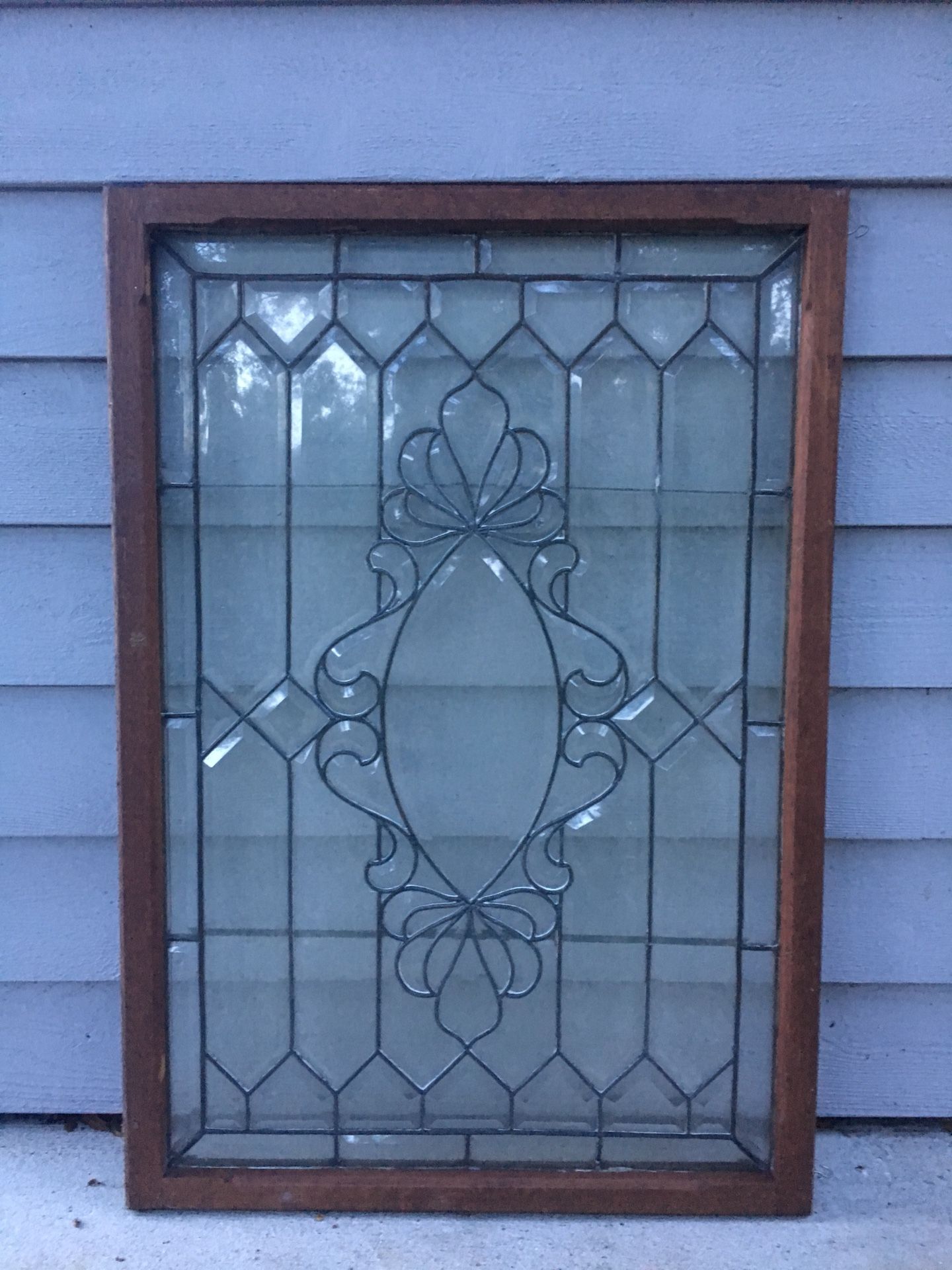 Antique Beveled Lead Glass Window