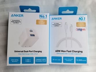 Anker 32W Wall Charger and 60W USB-C Cable Bundle
