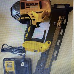 DEWALT 20V  MAX 21 Degrees Plastic Collated  Cordless Framing Nailer Kit