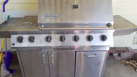 Ducane stainless 5 burner grill hot sale