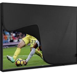 Outdoor TV Cover 52 to 55 inch Waterproof, Cover Size 52''W x 31''H, Weatherproof, with Zipper for Outside Flat Screen 52 to 55 inch TV, Black, 600D T