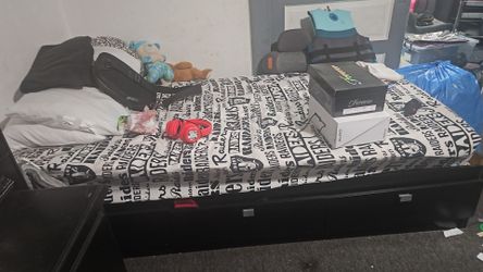 Black twin bed