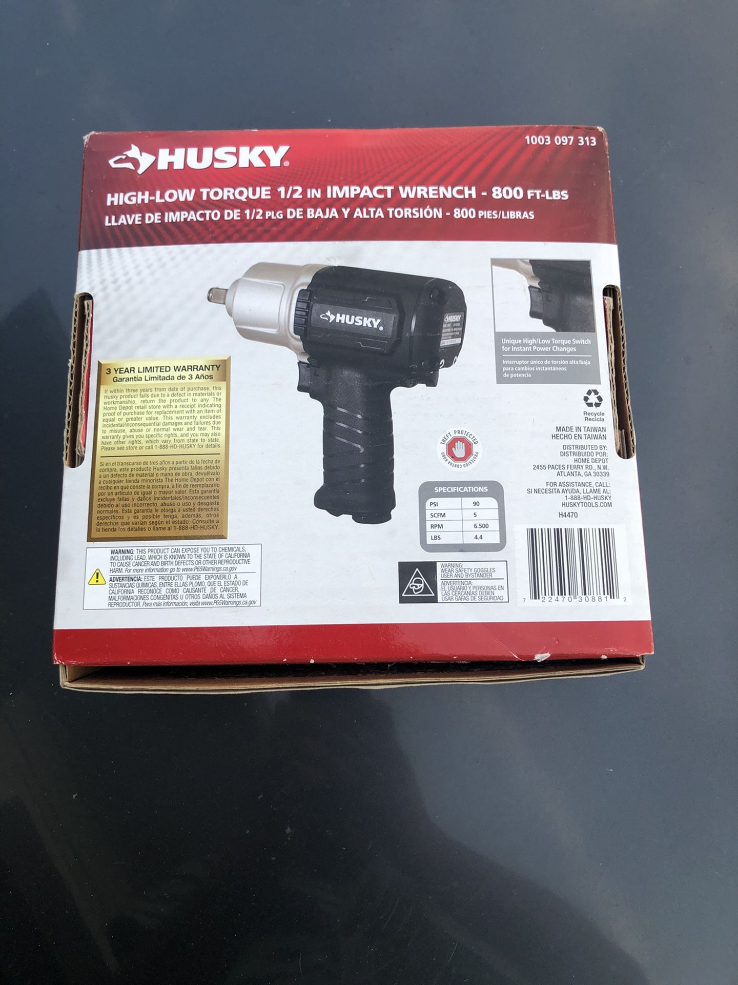 99 Husky High low Torque 1/2 In Impact Wrench