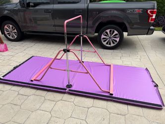Kids Gymnastics Training Bar + Large Folding Gymnastics Mat!