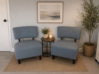 Light Blue Accent Chairs – Set of 2